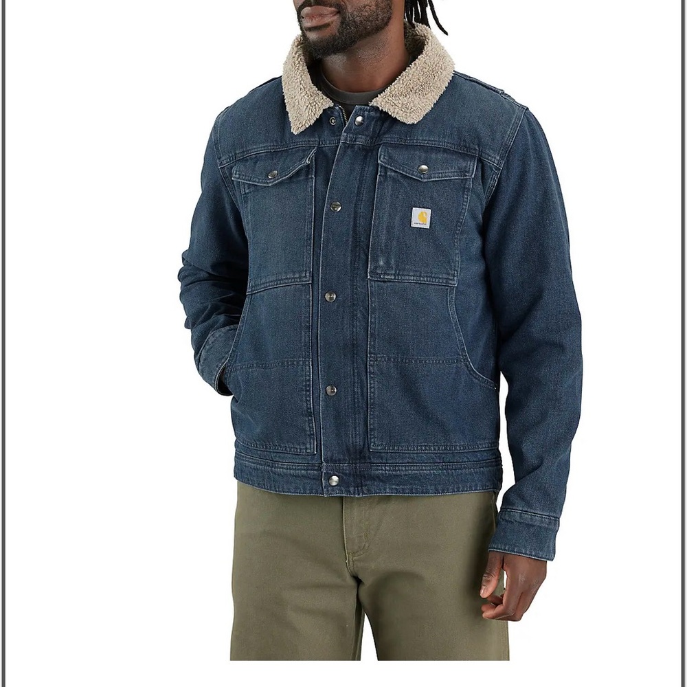 Carhartt Relaxed Fit Denim Sherpa-Lined Jacket (NWT)